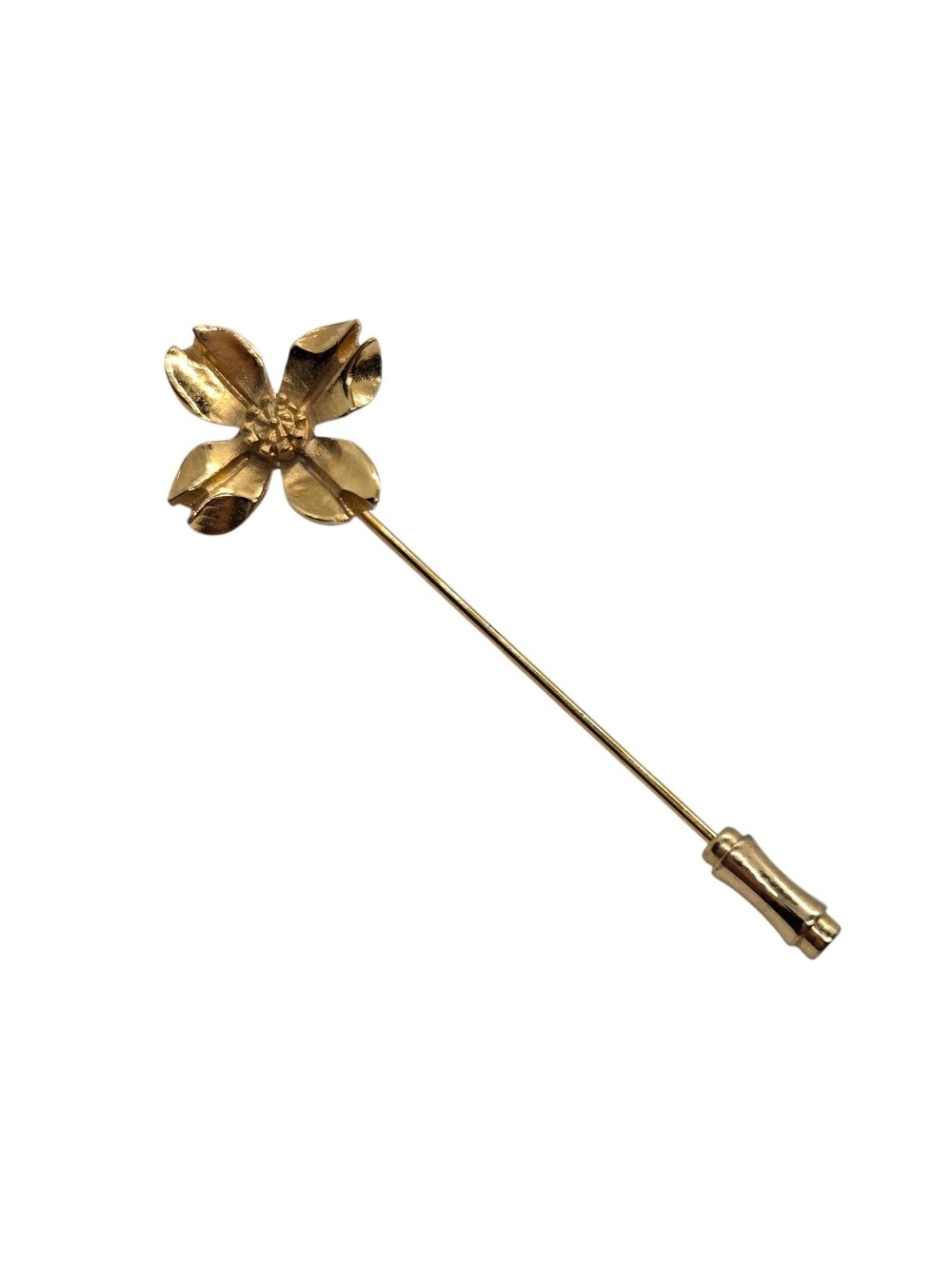 Napier Gold Tone Floral Stick Pin Lapel Hat Scarf Brooch, EUC